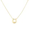 Strands Strings Jewelry Ins-Style U-förmige Titanstahl-Halskette für Damen, leichte Luxus-Nische, 18 Karat Gold, hufeisenförmige Anhänger-Schlüsselbeinkette