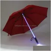 Paraplyer blad löpare natt skyddar kreativa led lätt soligt regny paraply mti färg 31xm y r drop leverans hem trädgård hushol dhswr