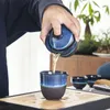 Weingläser Chinesisches Kung Fu Reisetee-Set Keramikglasur Teekanne Teetasse Gaiwan Porzellan Teaset Wasserkocher Teegeschirr-Sets Trinkgeschirr Zeremonie 230714