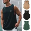 Men's Tank Tops Summer Mesh Fiess Men's Fast Drying Gym Clothes Sports Top Basketball Shirt Sleeveless Sweatshirt Brand Printed Vest 230714