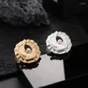 Wedding Rings Big Imitation Pearls Metal Hollow Exaggeration Design Finger Advanced Sense For Women Girls Party Gift