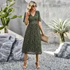 Party Kleider Elegante Frauen Schmetterling Hülse Temperament Büro Dame 2023 Sommer Mode V-ausschnitt Solide Einfache Stickerei Kleid