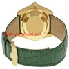 2019 montres de luxe cadran vert or jaune 18 carats automatique mouvement mécanique en cuir montre pour hommes montre pour hommes montres-bracelets217y