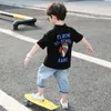 Set di abbigliamento Tuta estiva per ragazzi 2023 Bambini Streetwear T-shirt a maniche corte per ragazzo Pantaloncini Set sportivo in due pezzi Completi larghi per bambini 230714