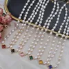 Bohême Perle Collier Demi Perle D'eau Douce Naturelle Perles Chaîne Bijoux