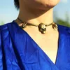 Choker Gothique Mal Squelette Collier Pour Femmes Païen Halloween Antique Or Couleur Crâne Pendentif Bijoux Chaîne En Gros VGN037