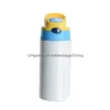 Tumblers 12oz Sublimation Blank Sippy Cup 350ml 어린이 물 음료 병을위한 스테인레스 스틸 마시는 스테인레스 스틸 383 S2 드롭 DHBAC