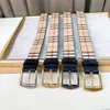 Striped casual designer belt mens luxury belts for man Fashion gold silver buckle cintura belts for women designer width 3.5cm with box wholesale