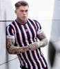 Erkek Tişörtler 2021 Yeni Yaz Siksilk Erkek Çizgili T-Shirt İpek Out Kısa Kollu Fitness Gömlek Erkek Marka T-Shirt Üst T-Shirt L230715