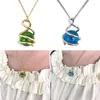 Kedjor Crystal Ball Pendant Necklace Bohemian Gemstones Charm tröja kedja Healing Choker Girls Birthday Present