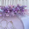 Decorative Flowers & Wreaths Purple Artificial Flower Arrangement Wedding Catwalk Road Lead Table Backdrop Layout Party Wall Decor284B