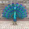 Garden Decorations Decorative Crafts Decorative Decorations Colour Courtyard Decorations Garden Decoration Iron Peacock Statue L230715