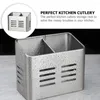 Storage Bottles Cutlery Container Desktop Stand Metal Chopsticks Holder Spoon Stainless Steel Kitchen Utensils Bucket