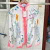 Mens Casual Shirts Casablanca Shirt Hoge Kwaliteit Roze Gradiënt Paddle Bloemenprint Hawaiian Resort Mannen Vrouwen Lange Mouwen 230714