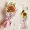 Flores decorativas Presentes para o Dia das Mães Acabamento de Malha Girassol Crochê Bouquet Criativo Presente de Aniversário Decoração de Festa de Casamento