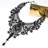 Choker Fashion Women's Lace Necklace Creative Black Water Drop Pendant Bib Party