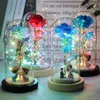 2020 LED Enchanted Galaxy Rose Eternal 24K Gold Foil Flower With Fairy String Lights In Dome For Christmas Valentine's Day Gi241t