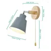 Lampada da parete 2x Applique da comodino in legno per corridoio con interruttore a cerniera ruotabile liberamente (grigio bianco)