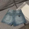 Denim Shorts For Women Designer Letter Badge Pants Fashion High Waist Woman Short Pant Hip hop Streetwear Womens Jeans