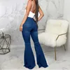 Jeans feminino moda flare para mulheres 2023 calças demin meninas streetwear sexy skinny calças primavera verão cintura alta elástico
