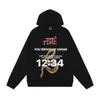 Erkek Hoodies Tie Boya Yıkanmış RRR123 Sweatshirts Hip Hop Erkek Kadın RRR 123 Patchwork Crewneck Kapüşonlu Mavi