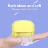 Distributeur d'épurateur multifonction en silicone Accueil Brosse de bain Voyage pour bébés Kit de bain pour animaux de compagnie Brosse de bain en silicone avec crochet L230704