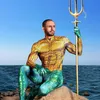 Vuxna män barn pojke aquaman cosplay jumpsuit halloween anime moive seperhero dräkt zentai jumpsuit bodysuit suit331d