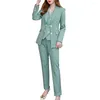 Costumes pour hommes femmes trois pièces bureau dame Blazer ensemble femmes pour le travail costume d'affaires Double/simple boutonnage pantalon gilet et veste