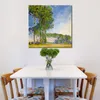 Poplars View From the Marsh Hand Painted Claude Monet Canvas Art Impressionist Landscape Painting for Modern Home Decor