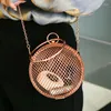 Avondtassen S Metal Hollow Handtas Mini Ball Bag Vrouwen Messenger Merk Clutch Circulaire Portemonnee Party Damesportemonnee