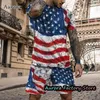 Tute da uomo Tuta estiva T-shirt bandiera americana Pantaloncini Set Tuta da jogging moda Abito maschile Abbigliamento oversize Casual Streetwear