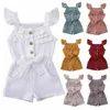 Robes de fille été enfant en bas âge enfants bébé filles robe princesse manches à volants barboteuse coton tenues combinaison combishort vêtements 6M 5Y 230714