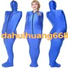 Trajes de traje de múmia de lycra e elastano azul unissex Sacos de dormir trajes de múmia com mangas de braço internas Custo de cosplay de Halloween 239v