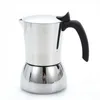 1pc Coffee Pot Stainless Steel Moka Pot Extraction Black Espresso Pot Hand-Washing Pot Bottom Thickened Coffee Machine, 200ml/300ml