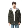 Herenjassen Heren American Size Herenjas Plaid Shirt Fluweel Plus Groot Winter Winddicht Warm Hooded Cotton Jacket Cardigan Tops