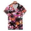 Herren-Freizeithemden, Herrenmode, kubanischer Kragen, Haiian-Strandhemd, Kokosnussbaum, 3D-Druck, gemütlich, lässig, kurzärmelig, übergroße Kleidung, L230712