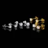 Hip Hop rappeur Hommes Femmes Boucles D'oreilles Bijoux Or Argent Gros Diamant Grand Zircon 3mm 4mm 5mm S925 boucles d'oreilles boîte de nuit Bijoux accessoires 1454