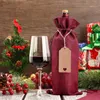 Gift Wrap 10pc 15*35cm Rustic Jute Burlap Wine Bags Drawstring Wine Bottle Covers Reusable Bottle Wrap Gift Package Wine Bags 230714