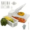 12 Werkzeuge in 1 multifunktionalen Gemüseschneider -Schreddern mit Korbfruchtkartoffel -Karotten -Reis -Schleifer -Slicer Mandoline 230714 Mandole 23074