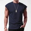 Men's T-Shirts 2023 Mens Casual T-shirt Sleeveless O-Neck Vest Baggy Tshirt Tops Summer Leisure Sports Loose T Shirts Tee Clothing For Men L230715