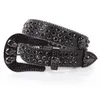 Paski Bling Belt Studded Pase for Women Fashion Dżinsy Cowgirl Western