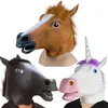 Máscaras de Halloween Látex Cabeça de Cavalo Cosplay Conjunto de Traje de Animal Brincadeira de Teatro Brincadeiras de Festa Louca Conjunto de Cabeça Máscara de Cavalo Cão Máscaras de Cavalo 22224z