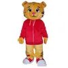 2018 Factory mignon Daniel the Tiger Red Veste Cartoon Character Mascot Costume Fancy Dish270Z