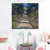 Handgeschilderde getextureerde canvas Art Pathway in Monets tuin in Giverny Ii Claude Monet schilderij stilleven eetkamer decor