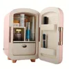 Refrigerador personal con espejo portátil 7 litros DC12V Mini refrigerador de belleza, cuidado de la piel, almacenamiento de maquillaje, belleza, sueros y máscaras faciales, pequeño para escritorio o viaje