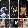 För Oppo Reno 7 Pro 5G Case Silicon Back Cover Oppo Reno7 Pro Black TPU Case Dog Cat Flower Mönster