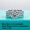 Wedding Rings AnuJewel 3ct Main StoneTotal 415ct D Color Ring Set Bridal Sets Band Silver With GRA Wholesale 230714