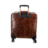 custom Calfskin Handmade trolley bags izon 55 Pattern Travel Business Senior Pull storage initial yellow suitcase valise aluminium alloy air flower Luxury luggage