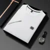 Men's T Shirts Korean Fashion Ice Silk Printed O-neck Shirt 2023 Summer Breathable T-Shirt Elasticity Short Sleeve Tops Men Clothing Ropa