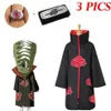 4 PICS Akatsuki Uchiha Tobi Obito Akatsuki Costume Cosplay Mantello Maschera Halloween Uomo Donna Costume Cosplay Fascia Accessori Y08293Q